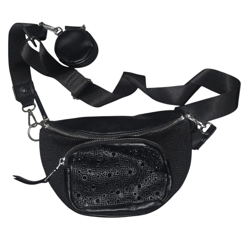 Madden NYC Black Hiking Waist Pack Adjustable Strap Detachable Coin Pouch